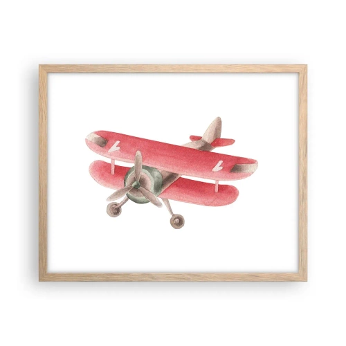 Poster in einem Rahmen aus heller Eiche - Bereit für Höhenflüge - 50x40 cm