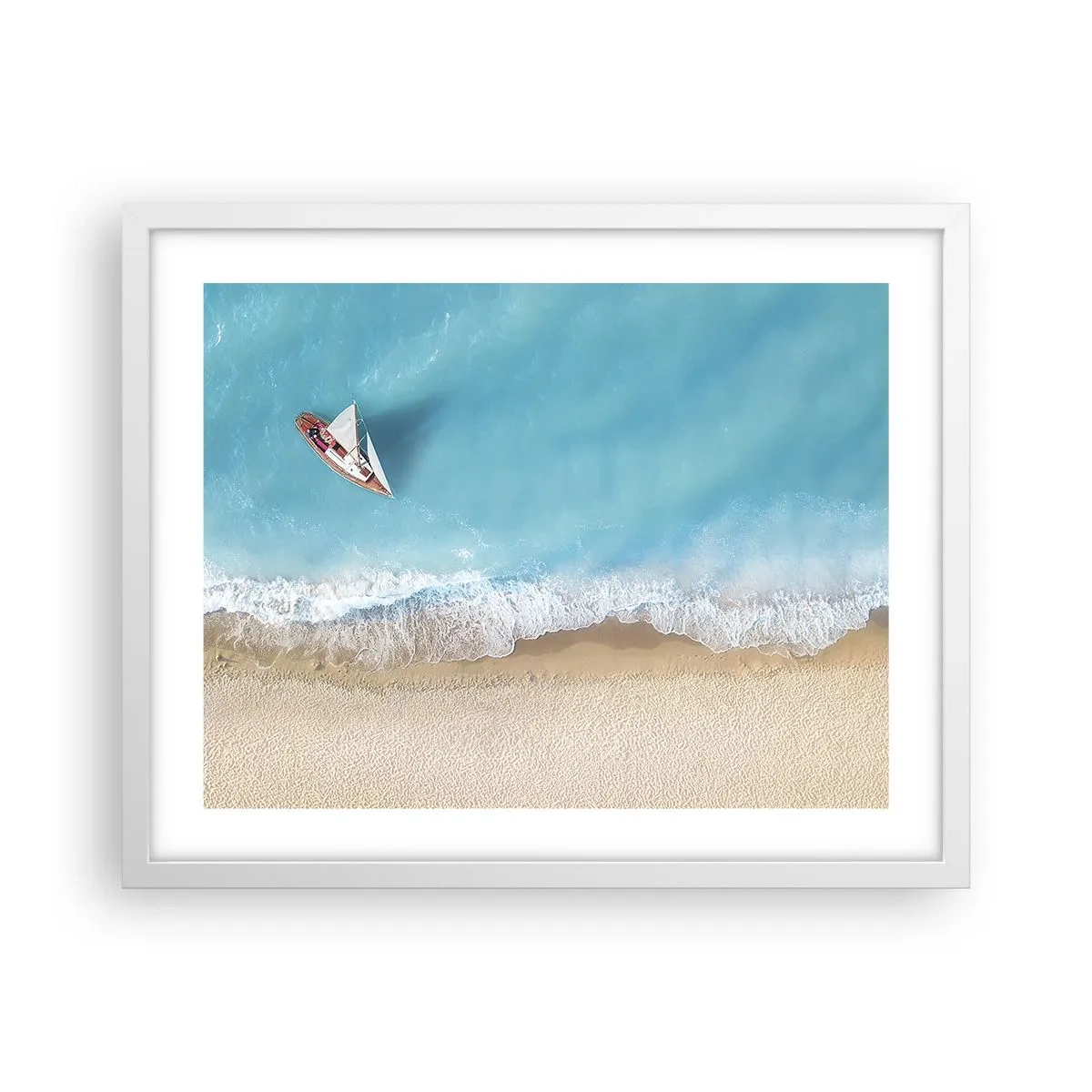 Poster in einem weißen Rahmen - An der Grenze von Blau und Gold - 50x40 cm