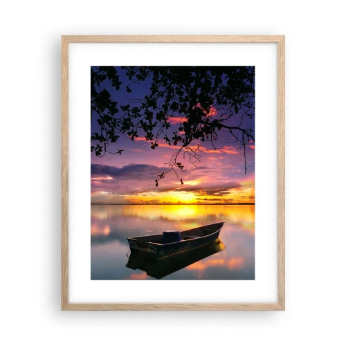 Poster in einem Rahmen aus heller Eiche - Du scheinst mitten am Himmel zu hängen... - 40x50 cm