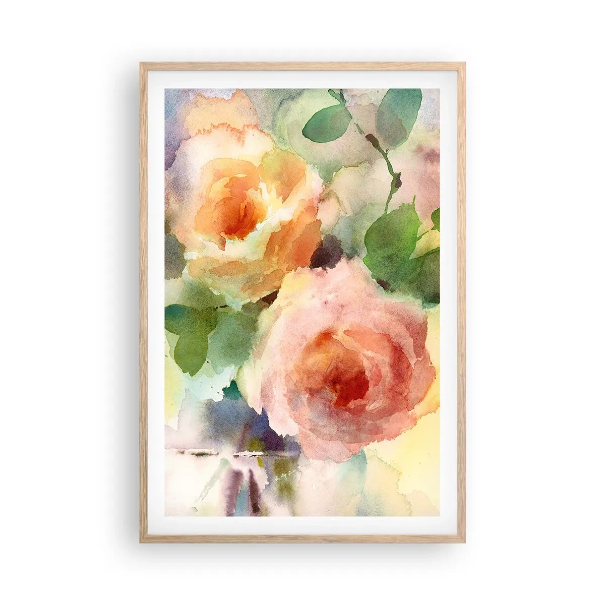 Poster in einem Rahmen aus heller Eiche - Zart wie Aquarell - 61x91 cm