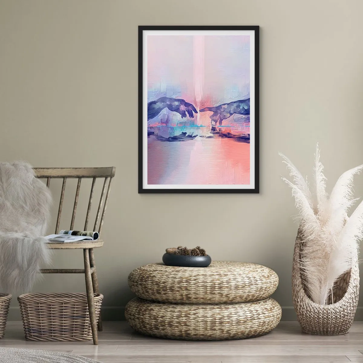 Poster in einem schwarzem Rahmen - Göttlicher Funke des Lebens - 40x50 cm