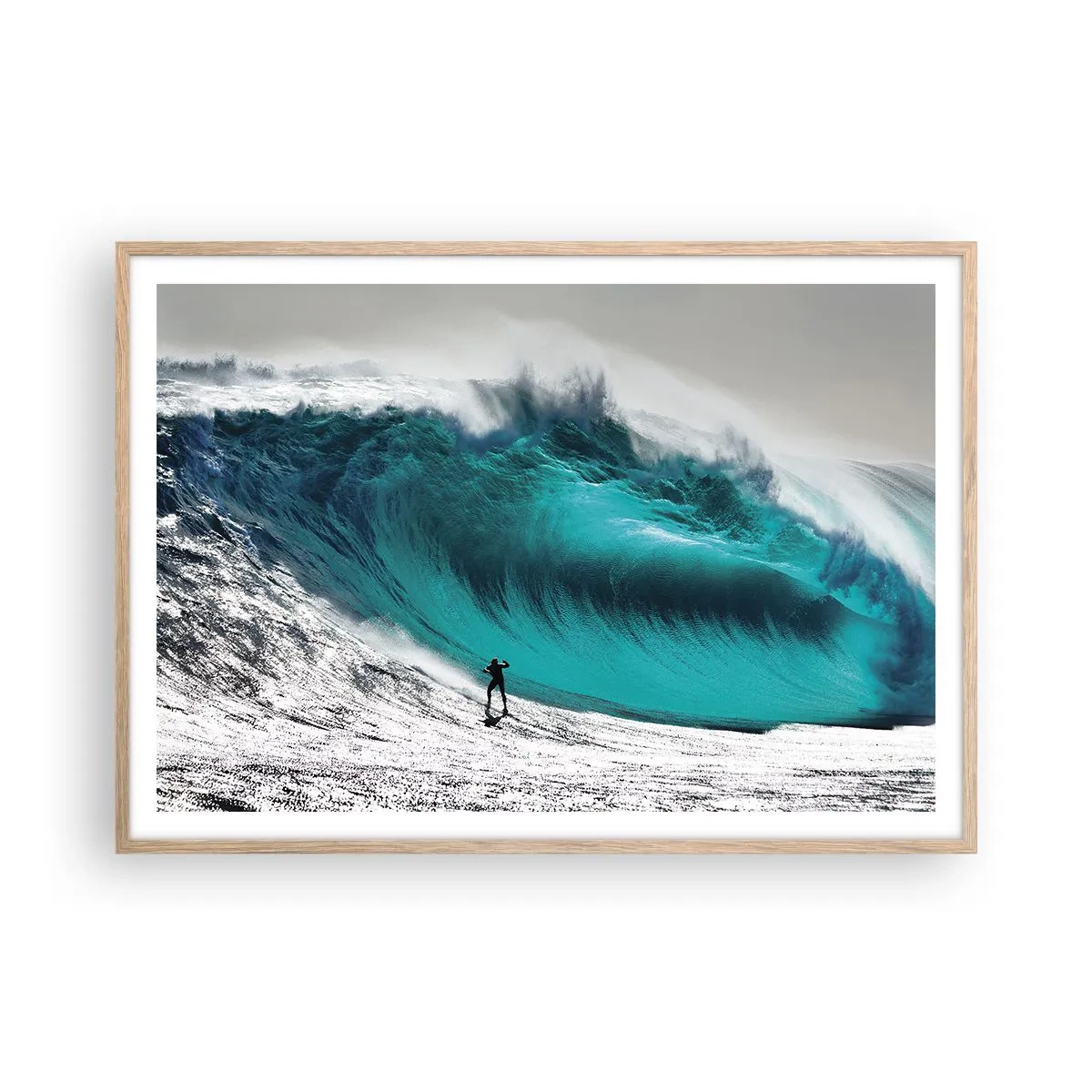 Poster in einem Rahmen aus heller Eiche - Herausforderung angenommen - 100x70 cm