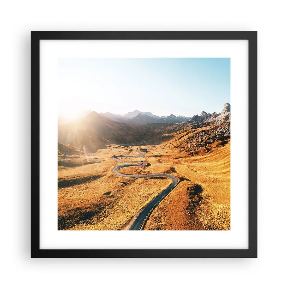 Poster in einem schwarzem Rahmen - In einem goldenen Tal - 40x40 cm