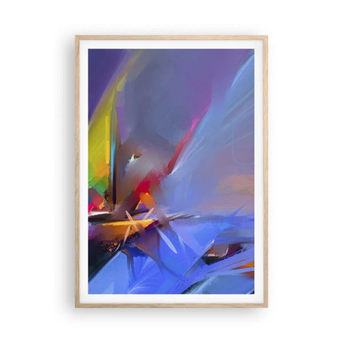 Poster in einem Rahmen aus heller Eiche - Propeller wie ein Vogel - 70x100 cm