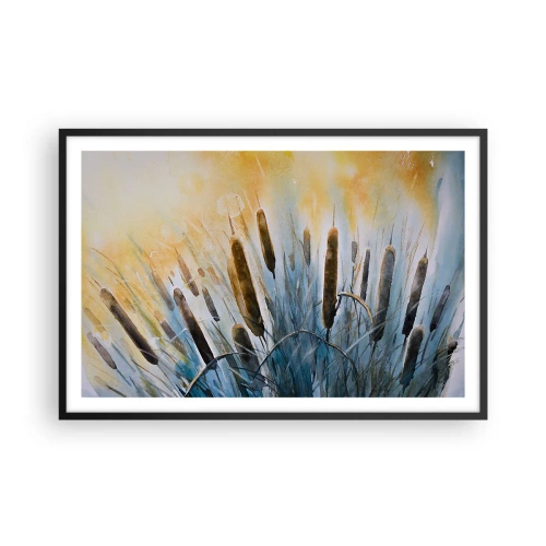 Poster in einem schwarzem Rahmen - Die Kälte des Wassers, die Hitze der Sonne - 91x61 cm
