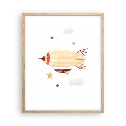 Poster in einem Rahmen aus heller Eiche - Luftschiff - 40x50 cm