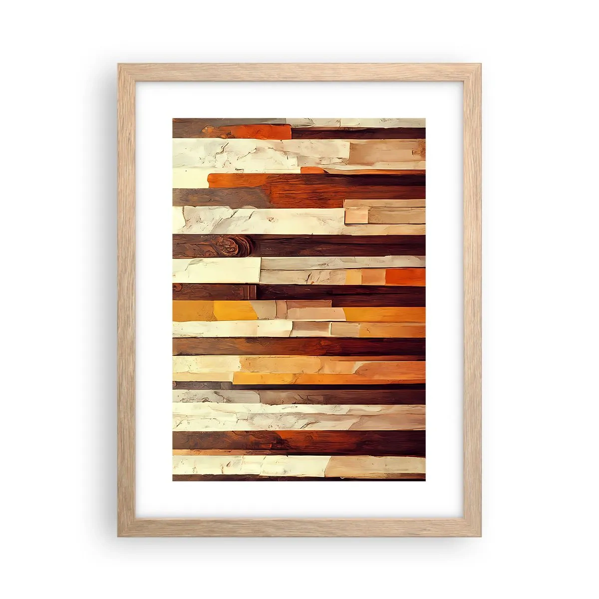 Poster in einem Rahmen aus heller Eiche - Hymne der Waldbäume - 30x40 cm