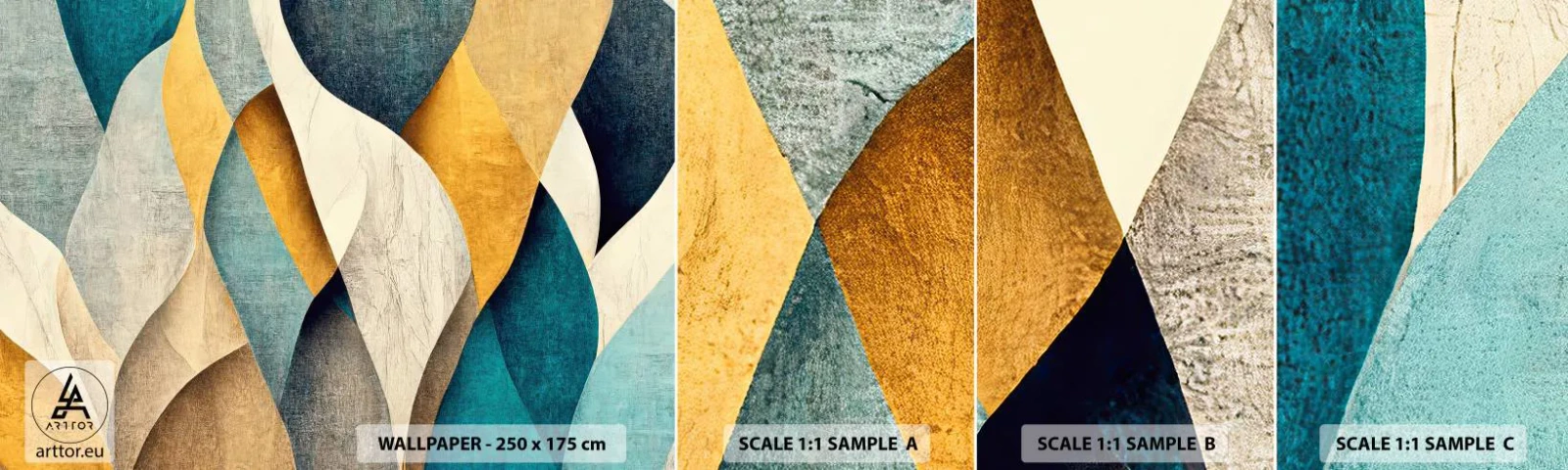 Fototapeten Muster Selbstklebend Deluxe Sticker - Rhythmus und Welle - Abstraktion, Stück, Abgenutzt - 100x30 cm