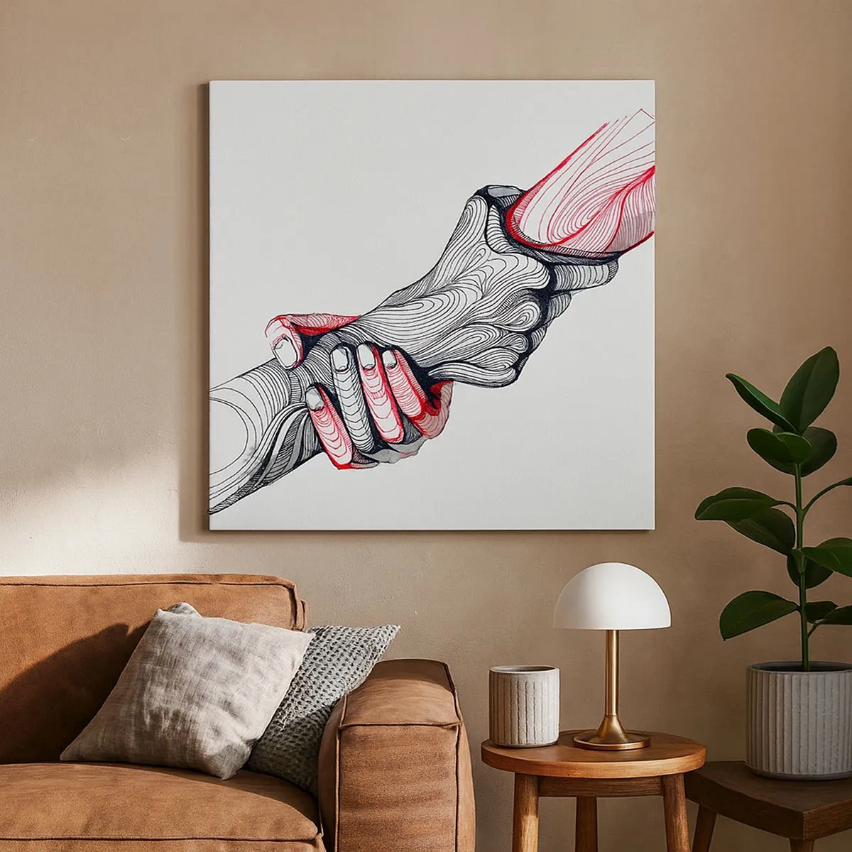 Bild auf Leinwand - Leinwandbild - Sie sind in guten Händen - 30x30 cm