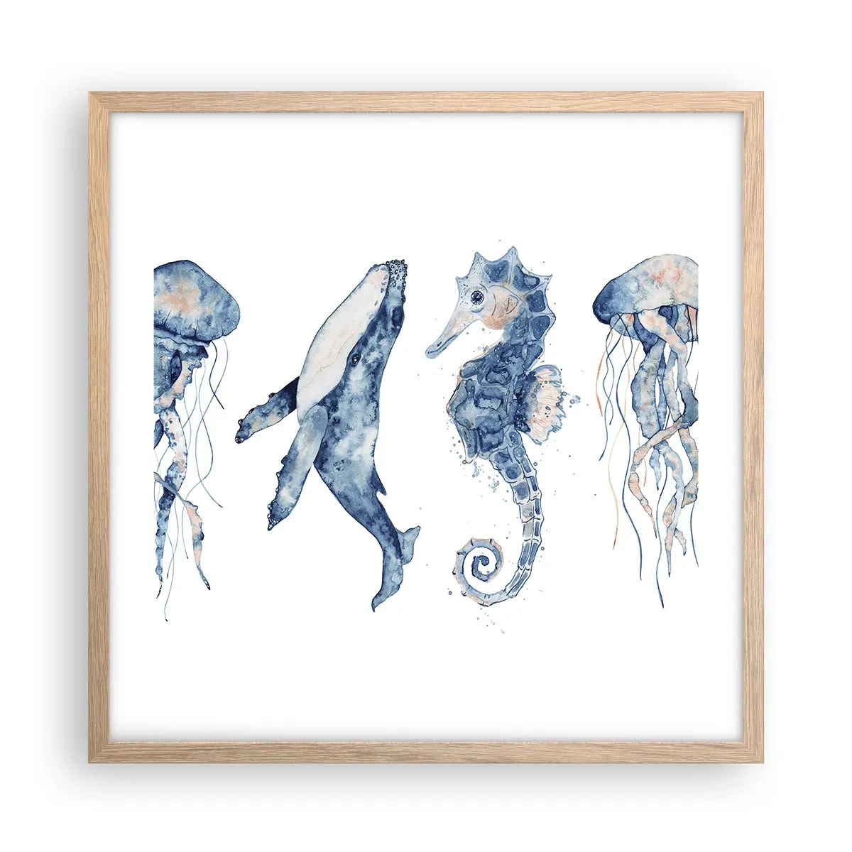 Poster in einem Rahmen aus heller Eiche - Meereswunder - 50x50 cm