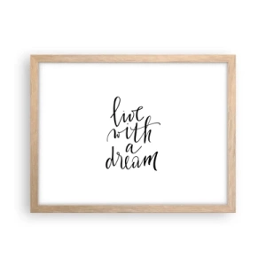 Poster in einem Rahmen aus heller Eiche - Na sicher - 40x30 cm