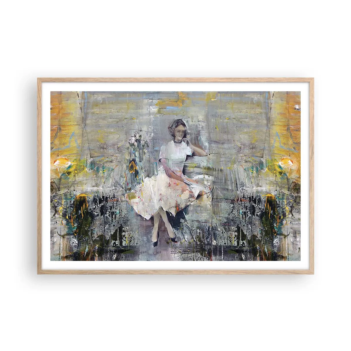 Poster in einem Rahmen aus heller Eiche - Klassisch und modern - 100x70 cm