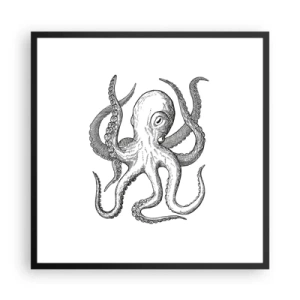 Poster in einem schwarzem Rahmen - Mit den Wellen tanzen - 60x60 cm