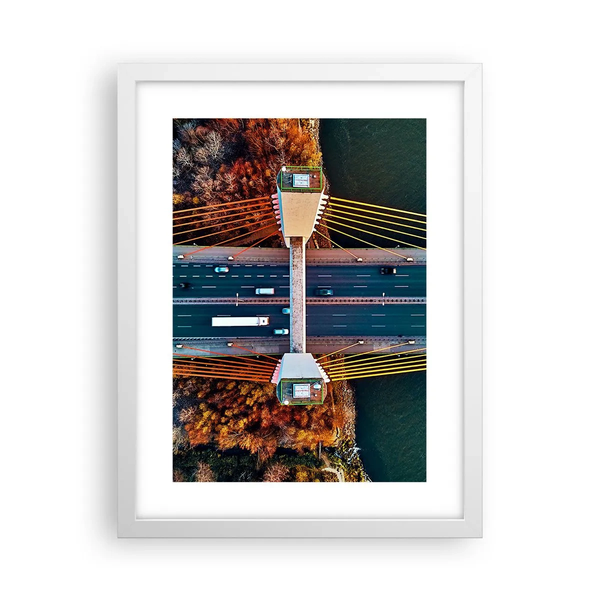 Poster in einem weißen Rahmen - Jenseits der Gewässer, jenseits der Wälder - 30x40 cm