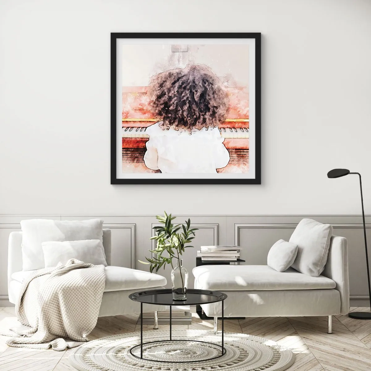 Poster in einem schwarzem Rahmen - In der neuen Welt - 40x40 cm