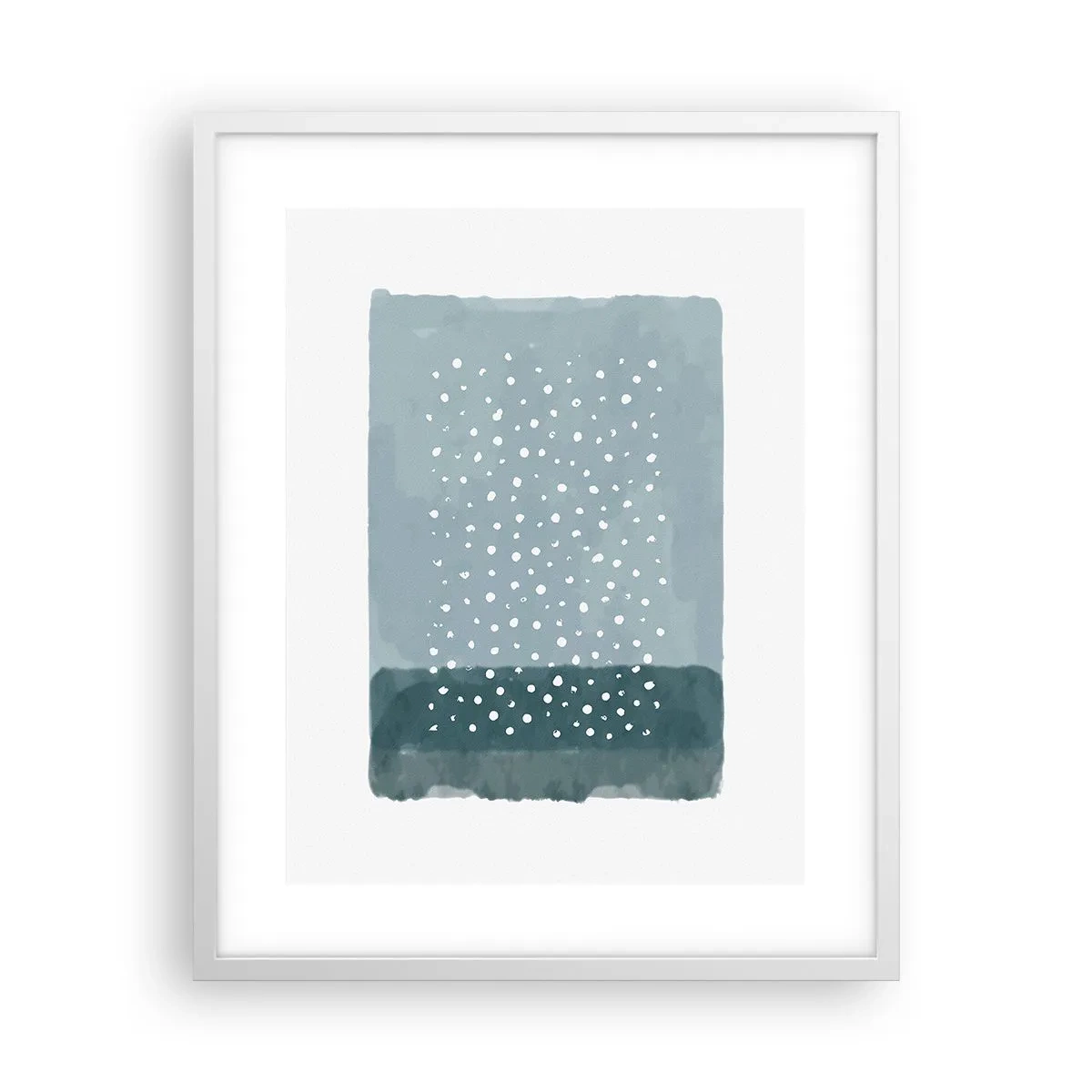 Poster in einem weißen Rahmen - Auf Blau gewachsen - 40x50 cm