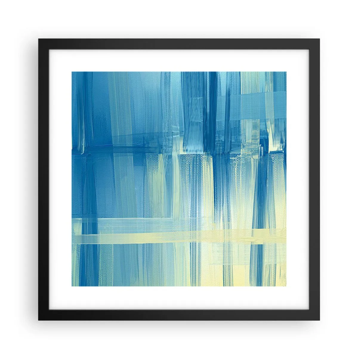 Poster in einem schwarzem Rahmen - Komposition in Türkis - 40x40 cm