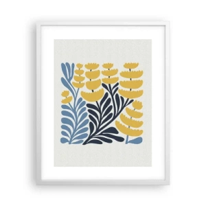 Poster in einem weißen Rahmen - Sonniges Blumenbeet - 40x50 cm