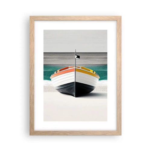 Poster in einem Rahmen aus heller Eiche - An seinem Platz - 30x40 cm