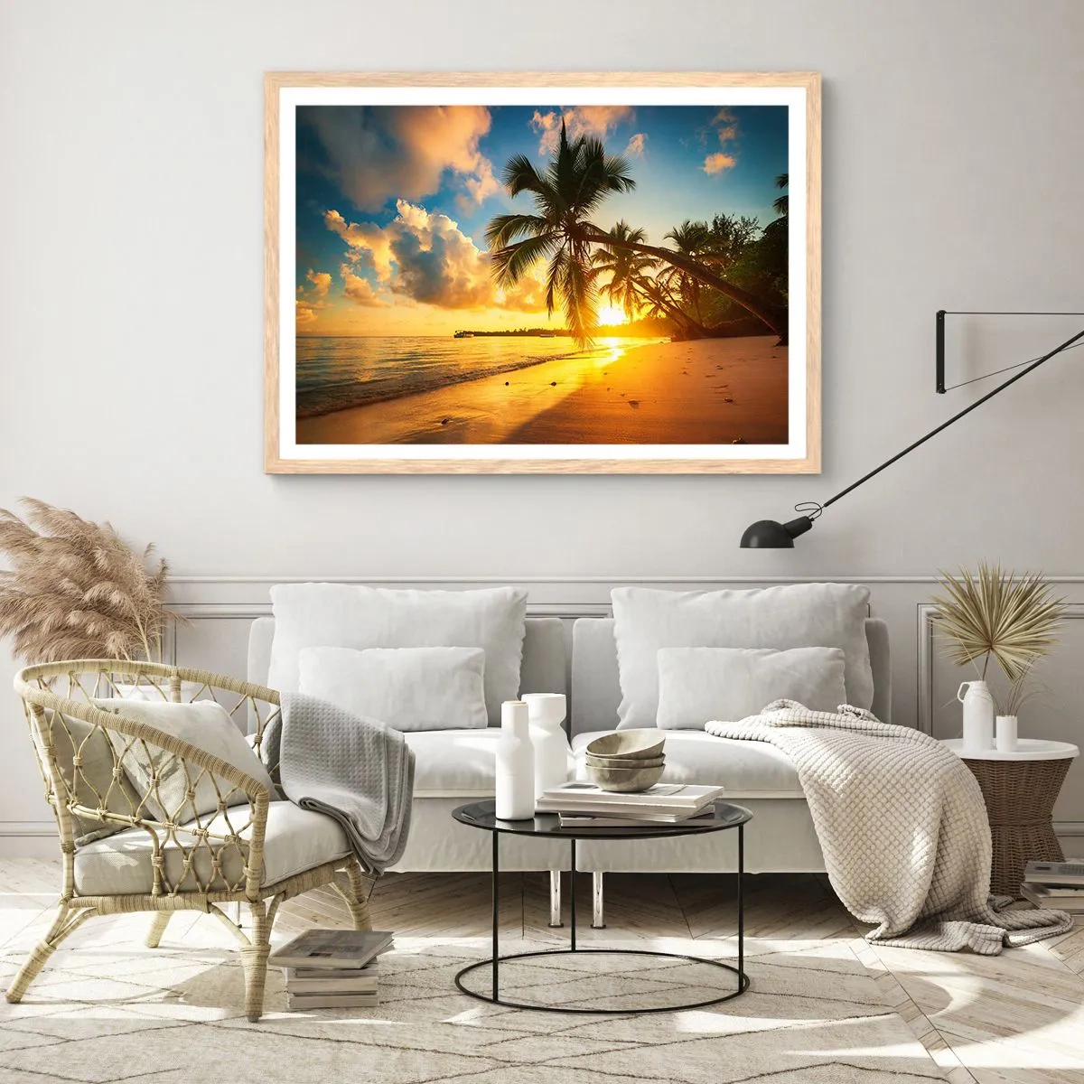 Poster in einem Rahmen aus heller Eiche - Karibischer Traum - 50x40 cm