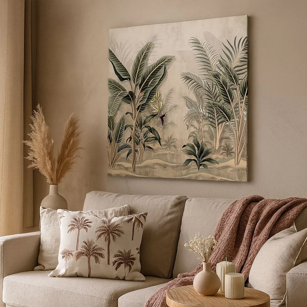 Bild auf Leinwand - Leinwandbild - Eine Gravur im Kolonialstil - 30x30 cm