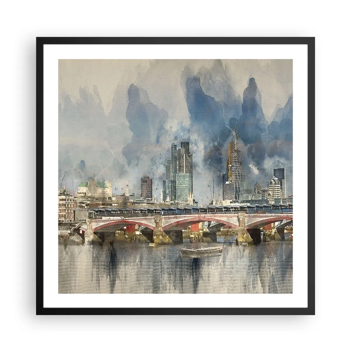 Poster in einem schwarzem Rahmen - London in seiner ganzen Pracht - 60x60 cm