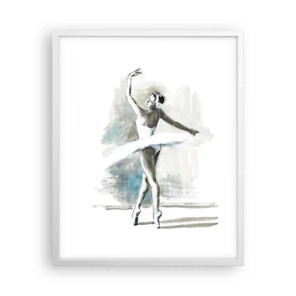 Poster in einem weißen Rahmen - In einen Schwan verzaubert - 40x50 cm