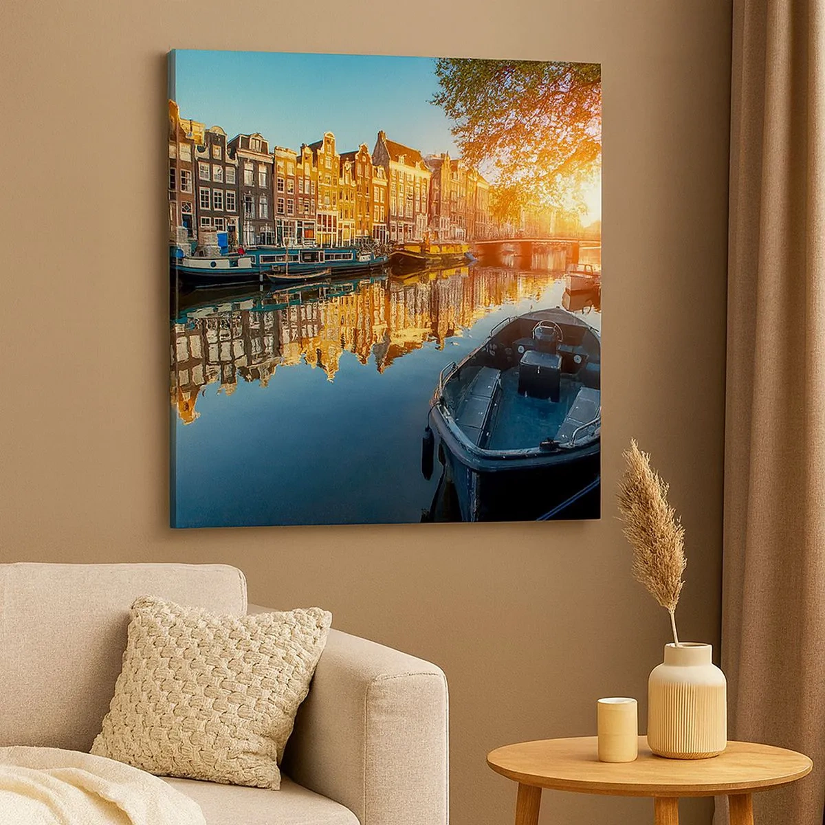 Bild auf Leinwand - Leinwandbild - Morgen in Amsterdam - 30x30 cm