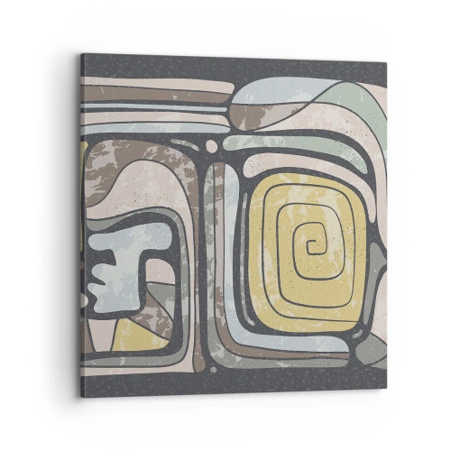 Bild auf Leinwand - Leinwandbild - Abstraktion im präkolumbianischen Geist - 70x70 cm