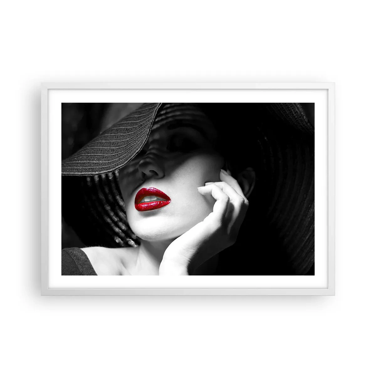 Poster in einem weißen Rahmen - Eine Studie in Scharlachrot - 70x50 cm