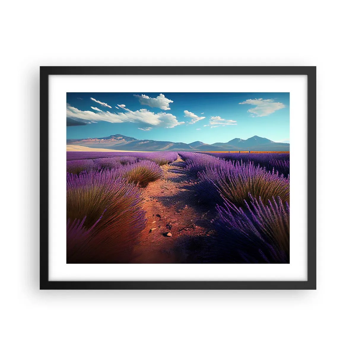 Poster in einem schwarzem Rahmen - Duftende Felder - 50x40 cm