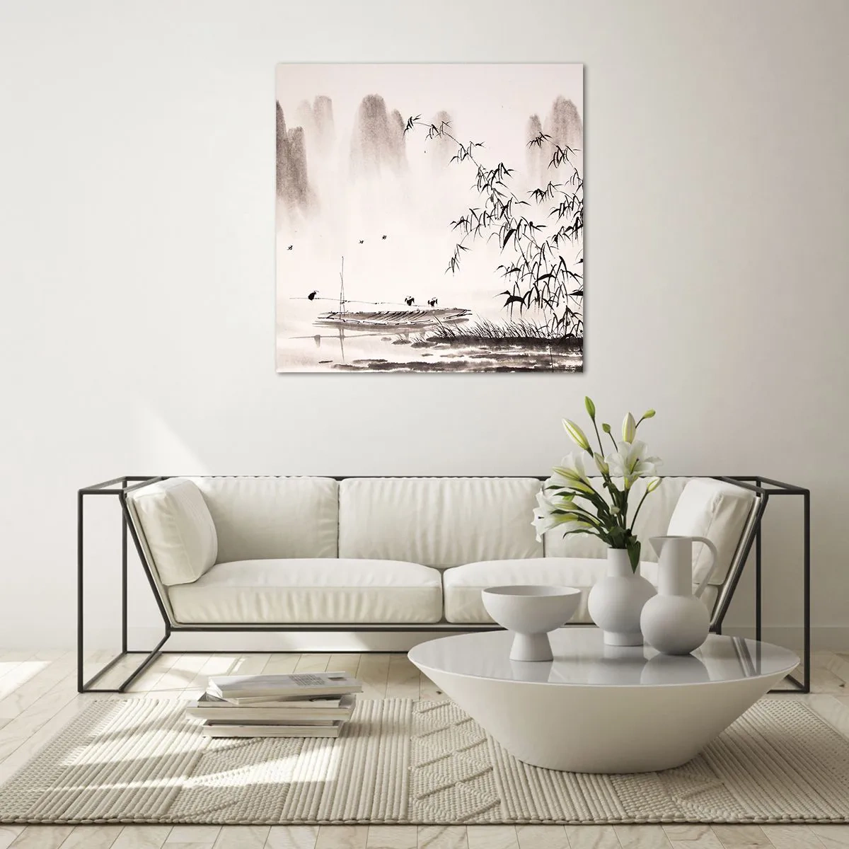 Glasbild - Bild auf glas - Die Stille der Reisfelder - 30x30 cm