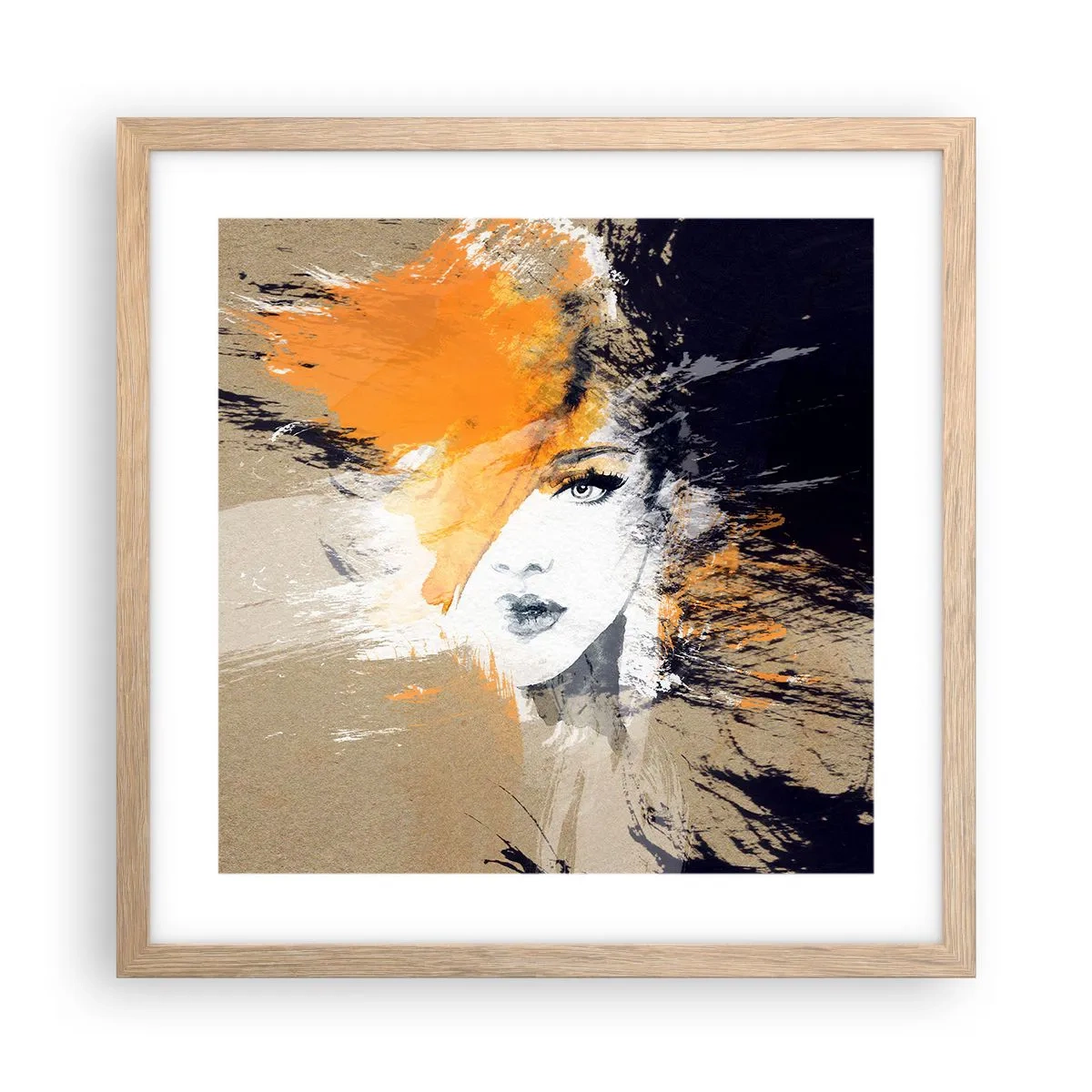 Poster in einem Rahmen aus heller Eiche - Und es ist Licht - 40x40 cm