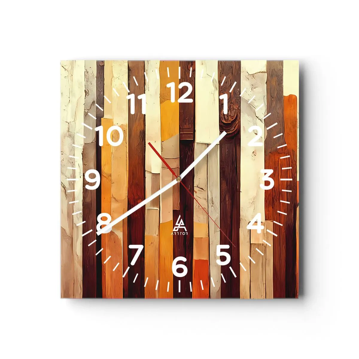 Wanduhr - Glasuhr - Hymne der Waldbäume - 40x40 cm