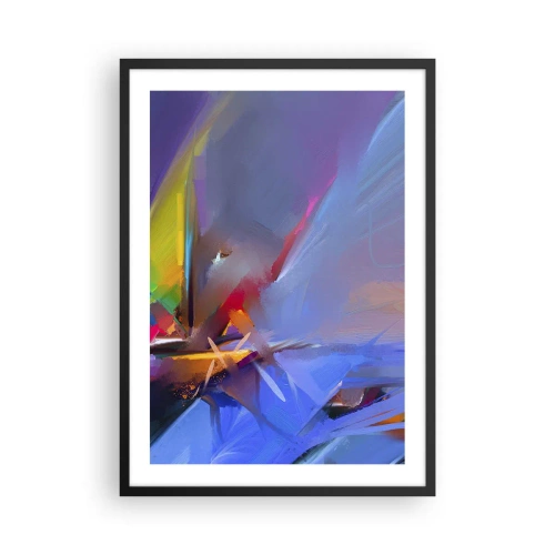 Poster in einem schwarzem Rahmen - Ein abstraktes Farbspiel in einer dynamischen Komposition - 50x70cm - Propeller wie ein Vogel - Moderne Wanddekoration für Wohnzimmer und Schlafzimmer ARTTOR