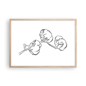 Poster in einem Rahmen aus heller Eiche - Baumwolldaunen - 70x50 cm