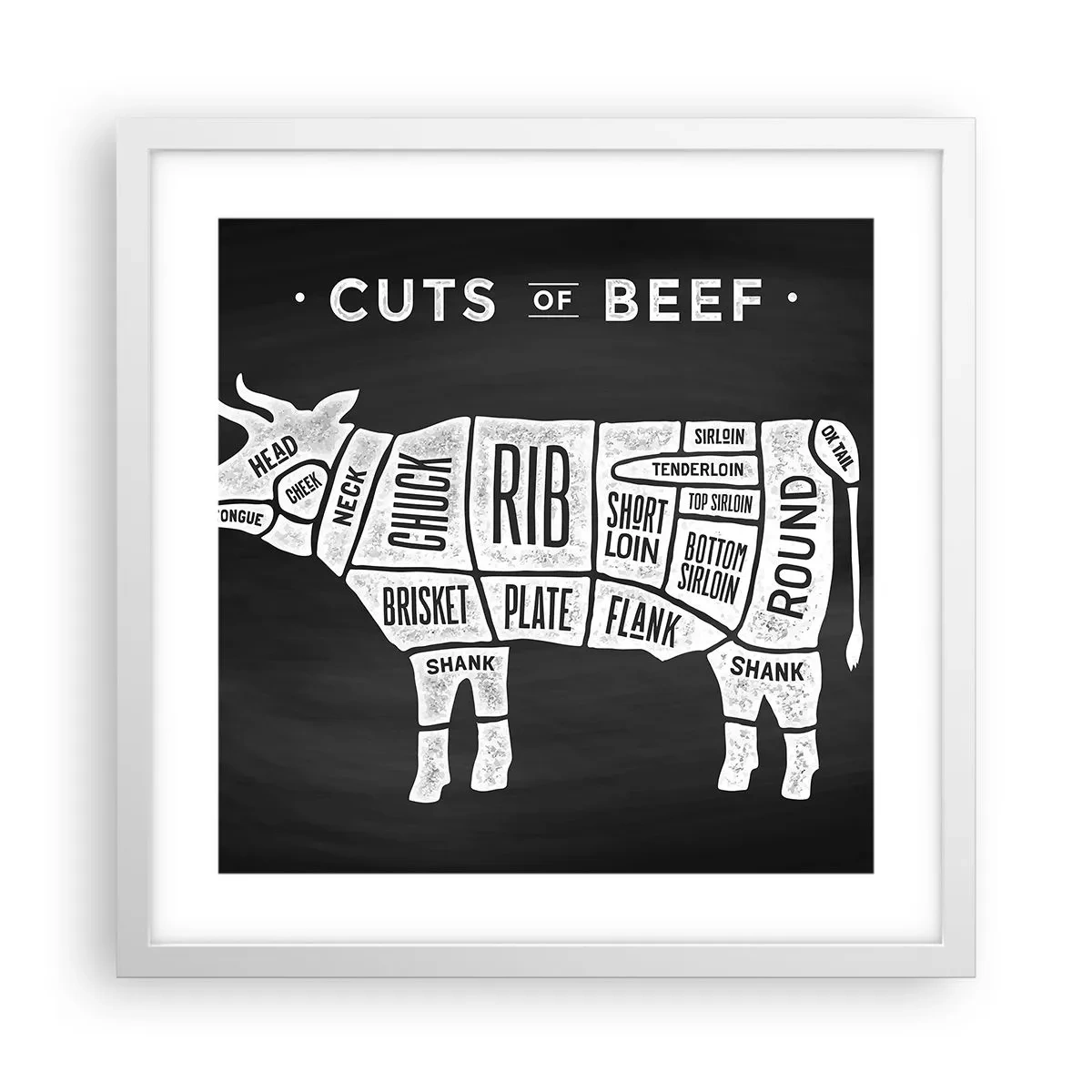 Poster in einem weißen Rahmen - Metzger Grundierung - 40x40 cm