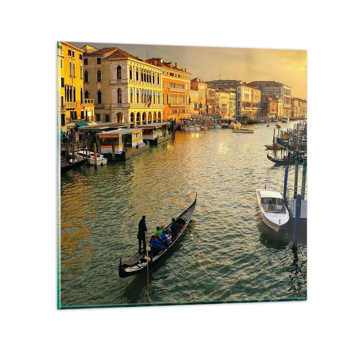 Glasbild - Bild auf glas - Auf der Sonnenseite der Straße - 40x40 cm