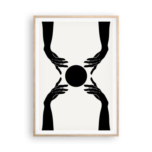 Poster in einem Rahmen aus heller Eiche - Geheimes Zeichen - 70x100 cm