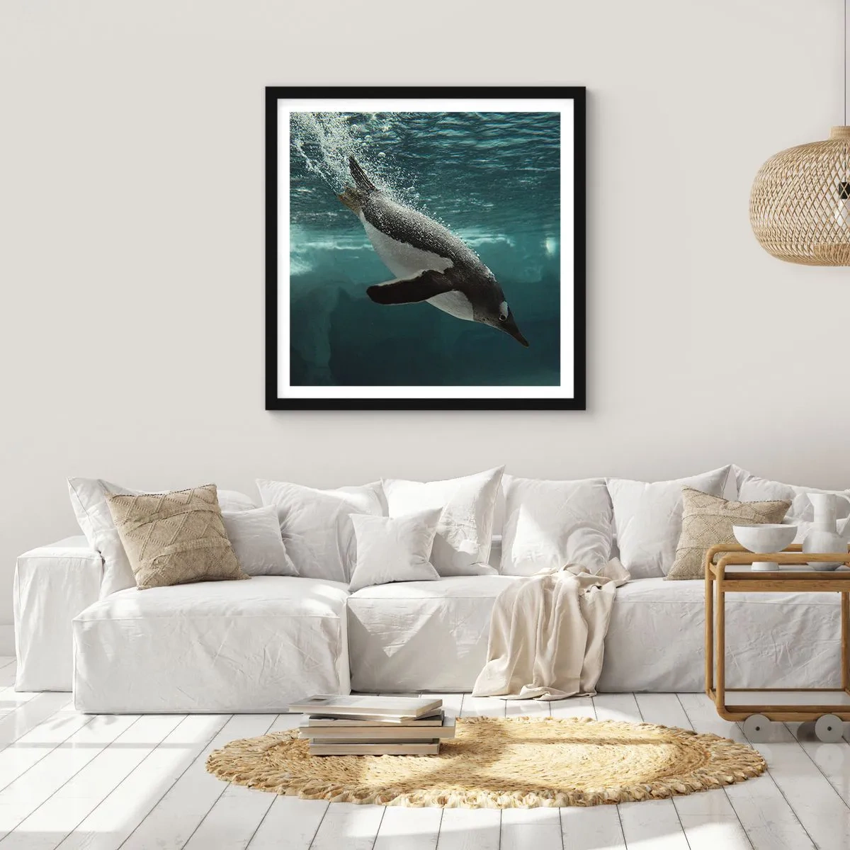 Poster in einem schwarzem Rahmen - Willkommen in meiner Welt - 60x60 cm