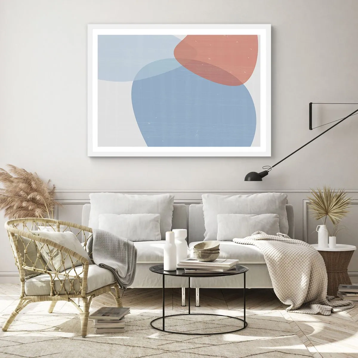 Poster in einem weißen Rahmen - Pastellbeziehungen - 100x70 cm