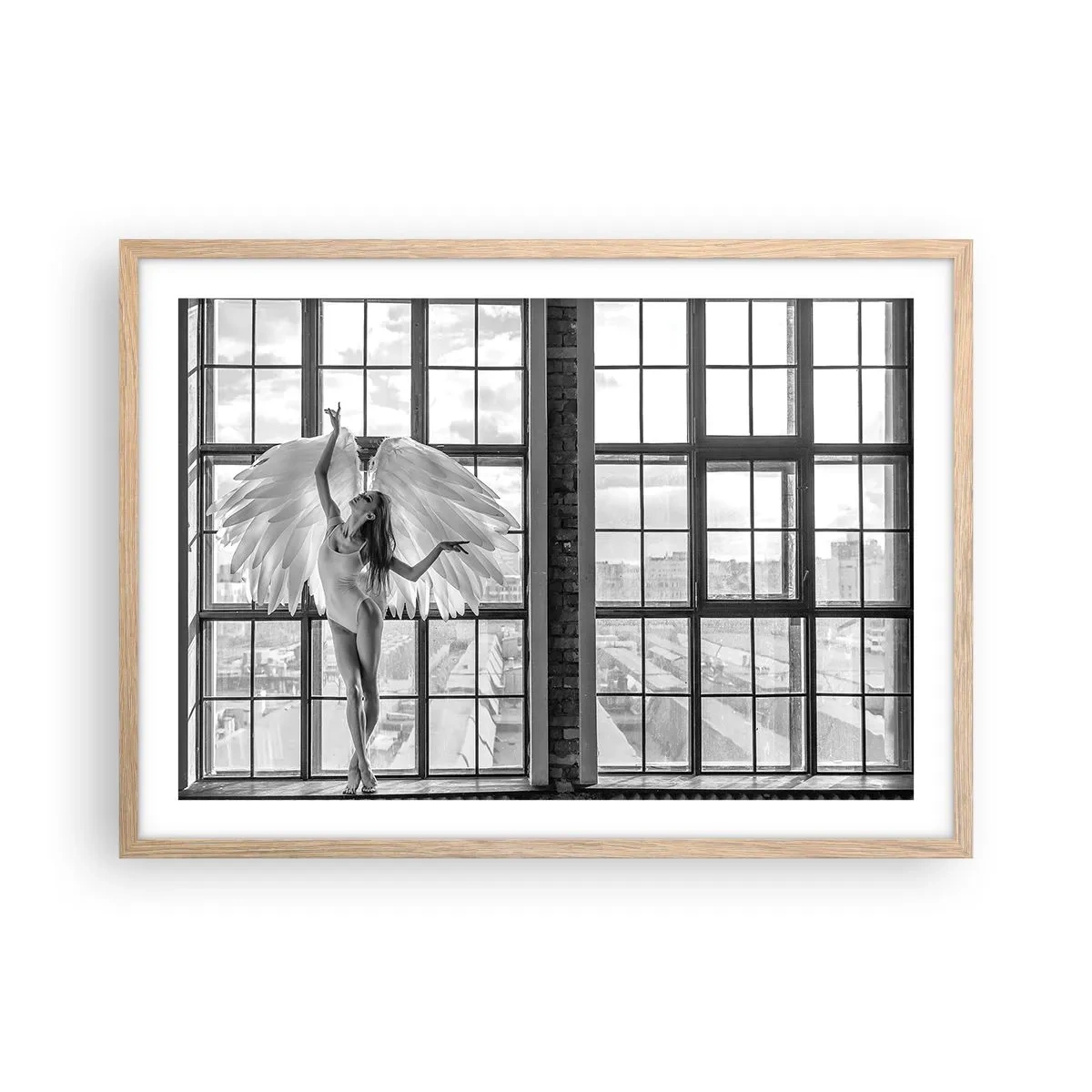 Poster in einem Rahmen aus heller Eiche - Stadt der Engel? - 70x50 cm