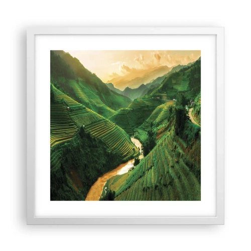 Poster in einem weißen Rahmen - Vietnamesisches Tal - 40x40 cm
