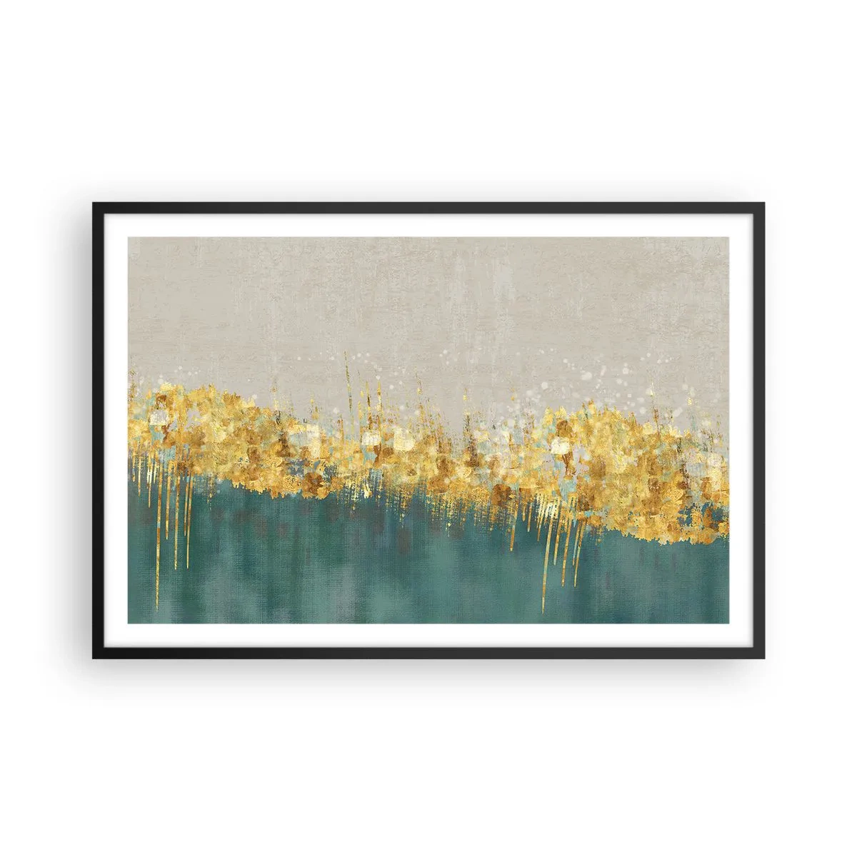 Poster in einem schwarzem Rahmen - Goldener Rand - 91x61 cm