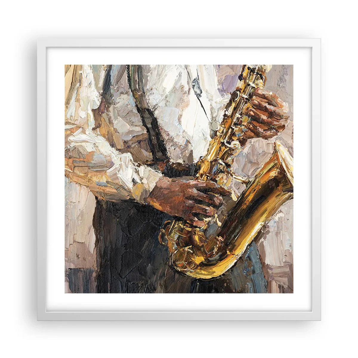 Poster in einem weißen Rahmen - Zeit fürs Solo - 50x50 cm