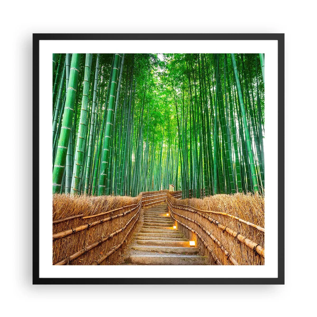 Poster in einem schwarzem Rahmen - Die Essenz der asiatischen Natur - 60x60 cm