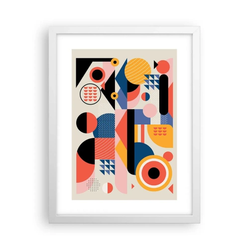 Poster in einem weißen Rahmen - Komposition: Na, los, spiel! - 30x40 cm