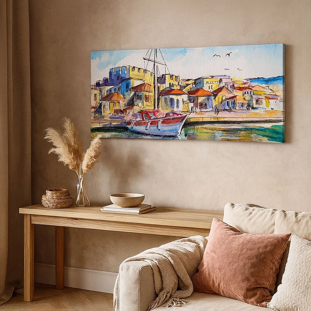 Bild auf Leinwand - Leinwandbild - Regenbogennachmittag - 100x40 cm