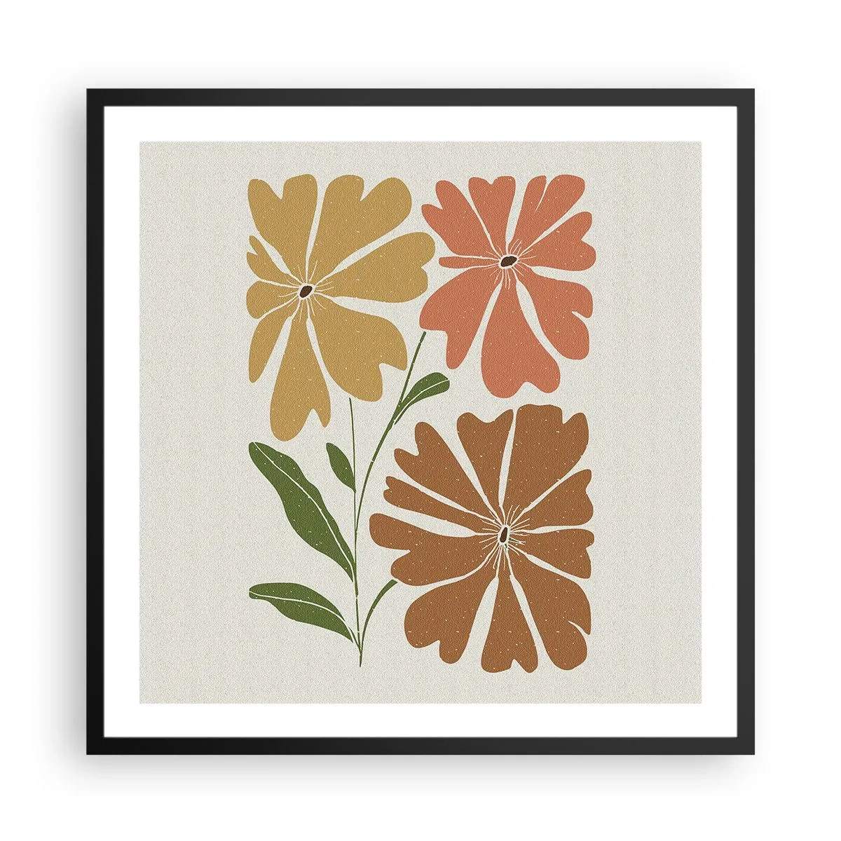 Poster in einem schwarzem Rahmen - Natur und Geometrie - 60x60 cm