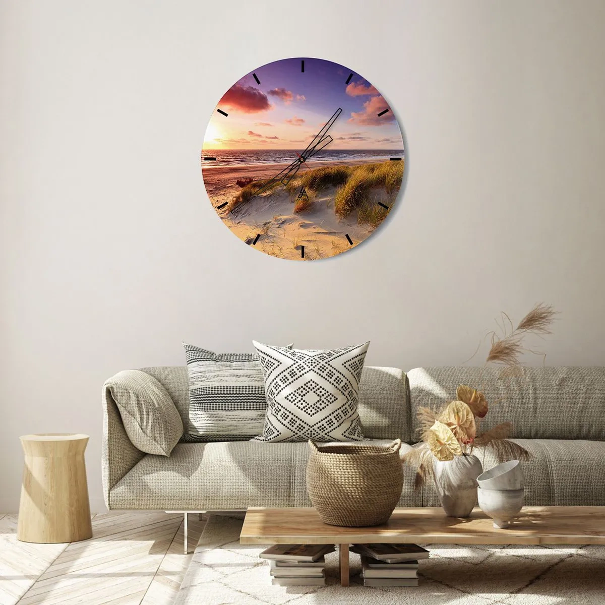 Wanduhr - Glasuhr - Die Luft riecht schon im Sommer - 40x40 cm